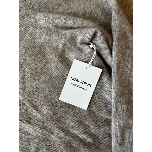 Nordstrom NWT Cashmere V-Neck Sweater in Beige Hummus Heather Size XXL - Picture 5 of 10